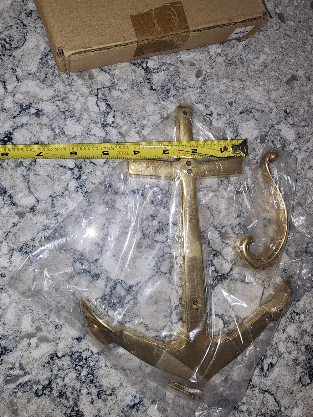 Vintage Solid Brass Nautical Anchor Wall Hook New Old Stock